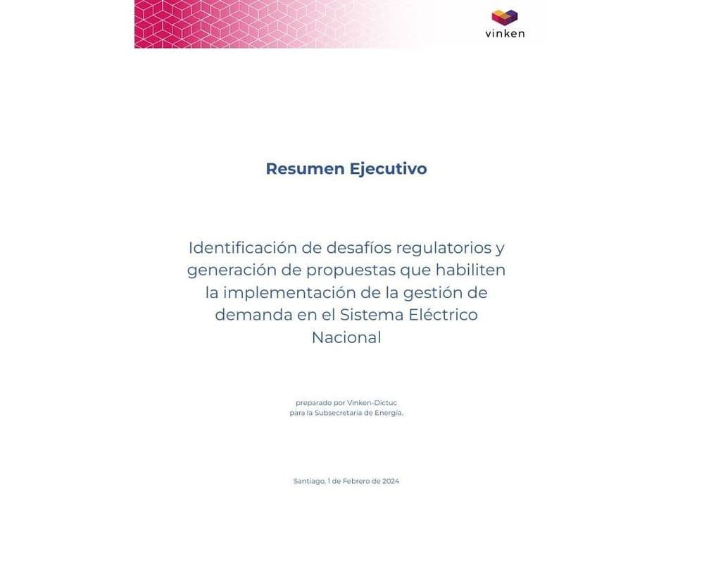 Foto de: Identificación de desafíos regulatorios y generación de propuestas que habiliten la implementación de la gestión de demanda en el Sistema Eléctrico Nacional