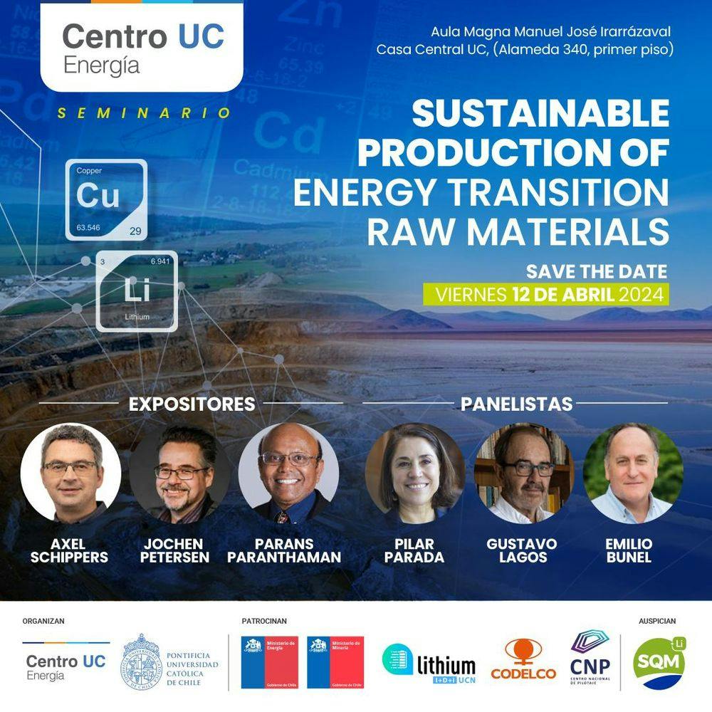 Seminario: “Sustainable Production of Energy Transition Raw Materials"